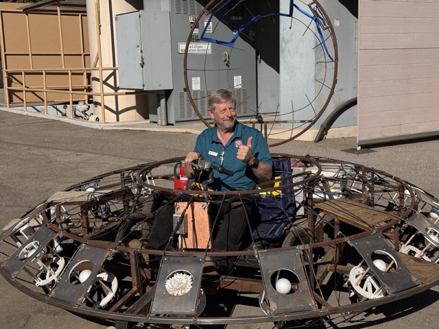 Ernest Koeppen on the LCFTRA satellite EV float